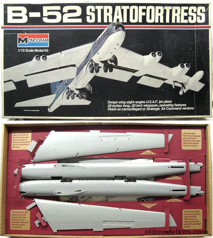 Monogram 1/72 Boeing B-52D Stratofortress, 8292-1000 plastic model kit